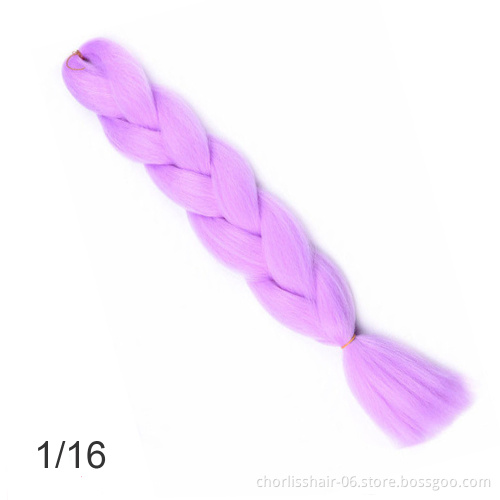 New Fashion Style Wholesale Price Pure purple Stretched Synthetic Braiding Hair Extensions Crochet Jumbo Braids Hair Bundles